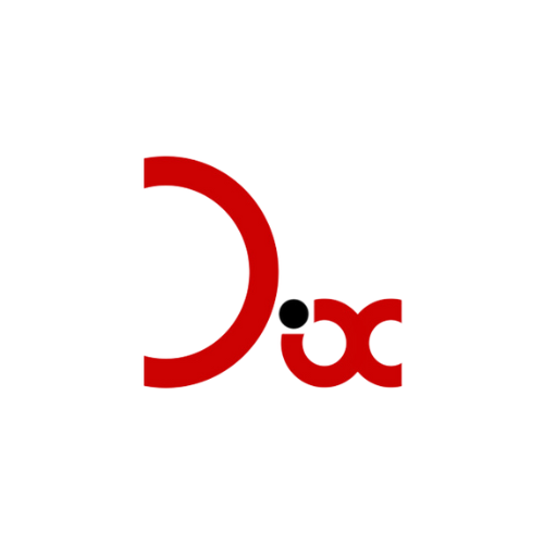 LOGO SITE dix logo avec écrit Dix en rouge et le point du i en noir